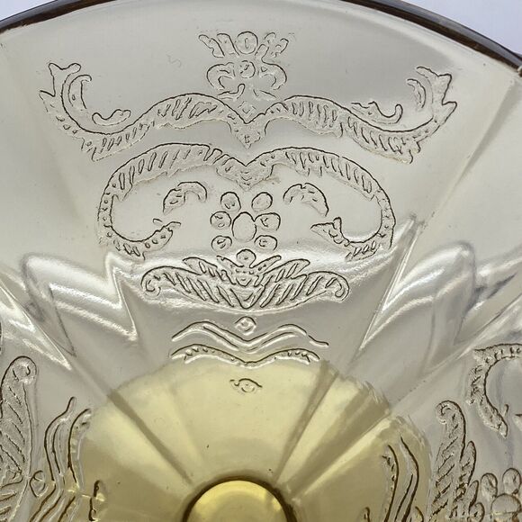 Vintage Federal Madrid Amber Depression Glass Dessert Sherbet Cups Set Of 2 - Picture 7 of 9